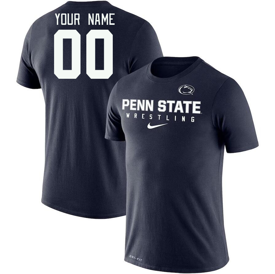 Custom Penn State Nittany Lions Name And Number Tshirt-Navy